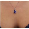 Image 1 : 14KT White Gold 7.16ct Tanzanite and Diamond Pendant With Chain