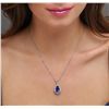 Image 2 : 14KT White Gold 7.16ct Tanzanite and Diamond Pendant With Chain