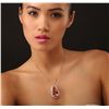 Image 1 : 14KT Rose Gold GIA Certified 37.76ct Morganite and Diamond Pendant With Chain