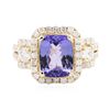 Image 1 : 14KT Yellow Gold 3.32ct Tanzanite and Diamond Ring