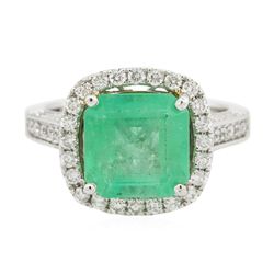 14KT Two-Tone Gold 3.50ct Emerald and Diamond Ring