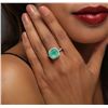 Image 5 : 14KT Two-Tone Gold 3.50ct Emerald and Diamond Ring