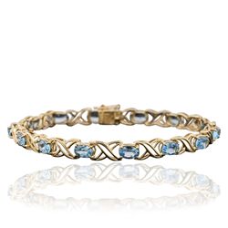 10KT Yellow Gold 12.00ctw Blue Topaz Bracelet