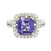 Image 3 : 14KT White Gold 3.06ct Tanzanite and Diamond Ring