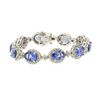 Image 1 : 14KT White Gold 24.00ctw Tanzanite and Diamond Bracelet