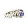 Image 2 : 14KT White Gold 1.22ct Tanzanite and Diamond Ring