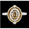 Image 1 : 14KT Two-Tone Gold 1.07ctw Diamond Ring