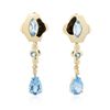 Image 1 : 14KT Yellow Gold 3.00ctw Topaz and Diamond Earrings