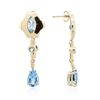 Image 2 : 14KT Yellow Gold 3.00ctw Topaz and Diamond Earrings