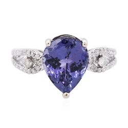 14KT White Gold 3.88ct Tanzanite and Diamond Ring