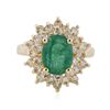 Image 1 : 14KT Yellow Gold 1.84ct Emerald and Diamond Ring