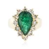Image 3 : 14KT Yellow Gold 2.48ct Emerald and Diamond Ring