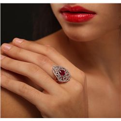 14KT Rose Gold 1.78ct Ruby and Diamond Ring