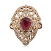 Image 3 : 14KT Rose Gold 1.78ct Ruby and Diamond Ring