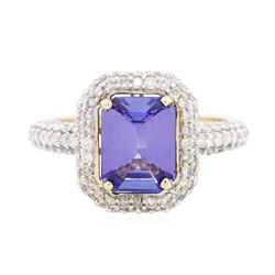 14KT Two-Tone Gold 2.87ct Tanzanite and Diamond Ring