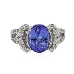 18KT White Gold 3.74ct Tanzanite and Diamond Ring