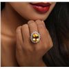 Image 6 : 14KT White Gold 11.31ct Citrine and Diamond Ring