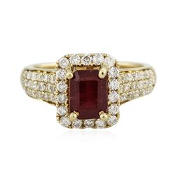 14KT Yellow Gold 2.09ct Ruby and Diamond Ring