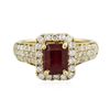 Image 1 : 14KT Yellow Gold 2.09ct Ruby and Diamond Ring