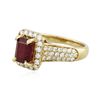 Image 2 : 14KT Yellow Gold 2.09ct Ruby and Diamond Ring