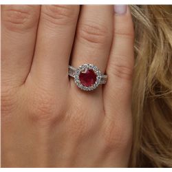 14KT Two-Tone 2.87ct Ruby and Diamond Ring