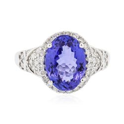 14KT White Gold 3.62ct Tanzanite and Diamond Ring