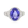 Image 1 : 14KT White Gold 3.62ct Tanzanite and Diamond Ring