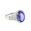 Image 2 : 14KT White Gold 3.62ct Tanzanite and Diamond Ring