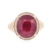 Image 3 : 14KT Rose Gold 6.96ct Ruby and Diamond Ring