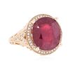 Image 4 : 14KT Rose Gold 6.96ct Ruby and Diamond Ring