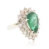 Image 4 : 14KT White Gold 5.73ct Emerald and Diamond Ring