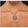 Image 1 : 14KT White Gold 3.02ctw Diamond Pendant With Chain