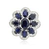 Image 3 : 14KT White Gold 9.63ctw Sapphire Ring