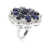 Image 5 : 14KT White Gold 9.63ctw Sapphire Ring