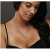 Image 2 : 14KT White Gold 0.97ctw Diamond Pendant With Chain
