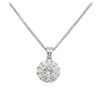 Image 4 : 14KT White Gold 0.97ctw Diamond Pendant With Chain