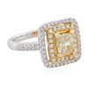 Image 2 : 14KT White Gold 1.01ct SI1/Light Yellow Diamond Ring