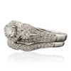 Image 2 : 14KT White Gold 1.03ctw Brilliant Cut Diamond Wedding Set