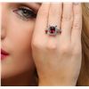 Image 1 : 14KT White Gold 3.09ct Rhodolite Garnet and Diamond Ring