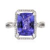 Image 1 : 14KT White Gold 4.37ct Tanzanite and Diamond Ring