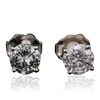 Image 1 : 14KT White Gold 1.17ctw Diamond Solitaire Earrings