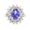 Image 1 : 14KT White Gold 2.55ct Tanzanite and Diamond Ring