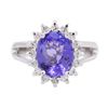 Image 1 : 14KT White Gold 2.90ct Tanzanite and Diamond Ring