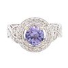 Image 1 : 14KT White Gold 1.47ct Tanzanite and Diamond Ring