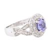 Image 2 : 14KT White Gold 1.47ct Tanzanite and Diamond Ring