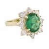 Image 2 : 14KT Yellow Gold 2.08ct Emerald and Diamond Ring