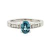 Image 1 : 14KT White Gold 1.41ct Blue Zircon and Diamond Ring