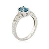 Image 3 : 14KT White Gold 1.41ct Blue Zircon and Diamond Ring