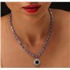Image 2 : 14KT White Gold 31.96ctw Tanzanite and Diamond Necklace