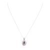Image 1 : 14KT White Gold 0.80ct Sapphire and Diamond Pendant With Chain
